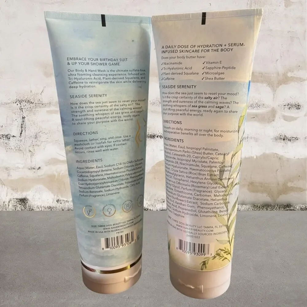 Nakery Beauty Seaside Serenity Bundle - Body Wash & Body Butter NEW